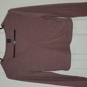 Surplice Neck Waffle Knit Crop Top